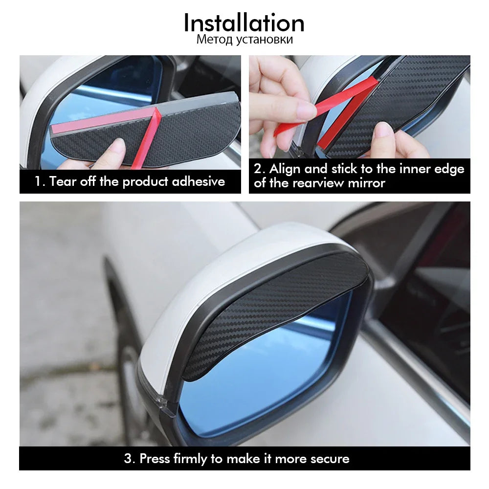 EZ 2-Pack Universal Car Mirror Rain Guards