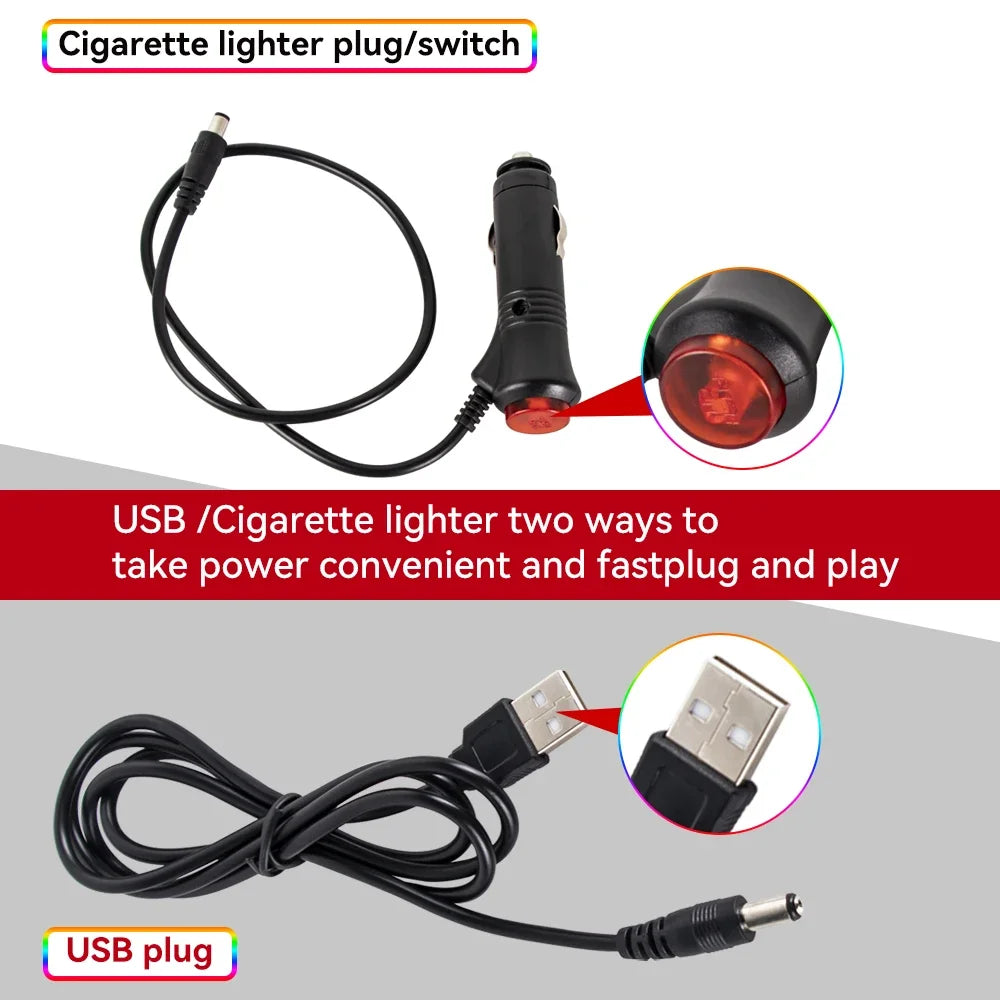 EZ Glow Car Ambient Lights – 36/48/72 LED Footwell Kit with USB and Music App Control