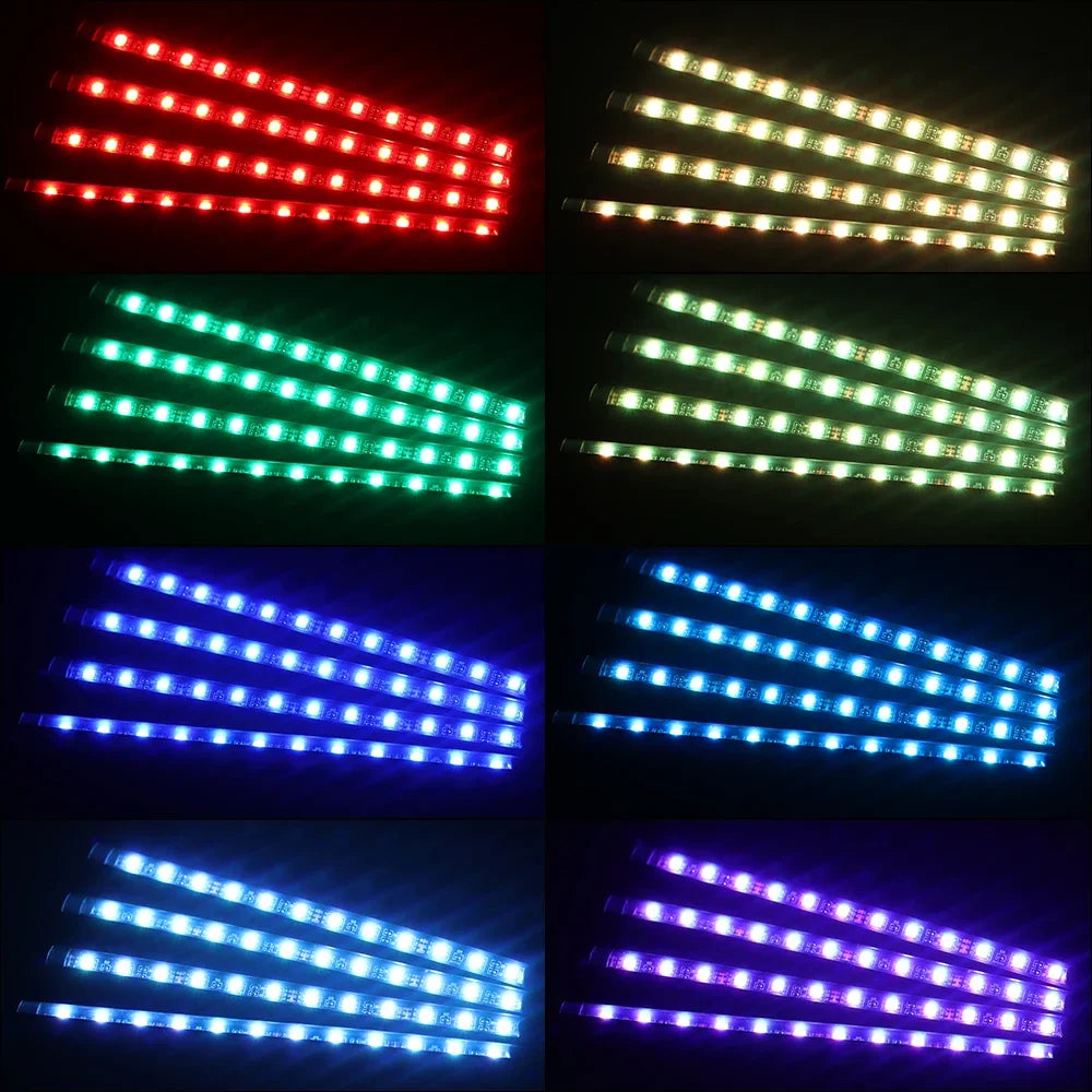 EZ Glow Car Ambient Lights – 36/48/72 LED Footwell Kit with USB and Music App Control